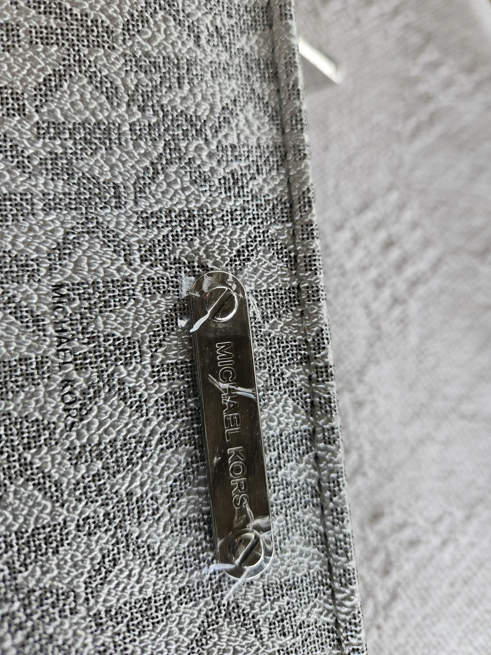 Silver Metallic Belt Bag Micheal Kors Festival Leather